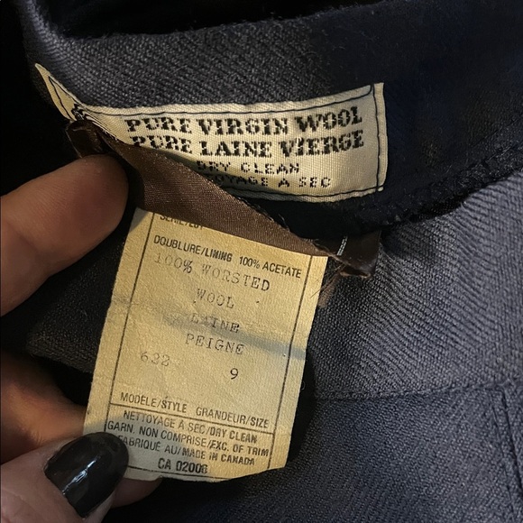 Vintage 70s Wool Navy Blue Women's Skirt S - Picture 3 of 6